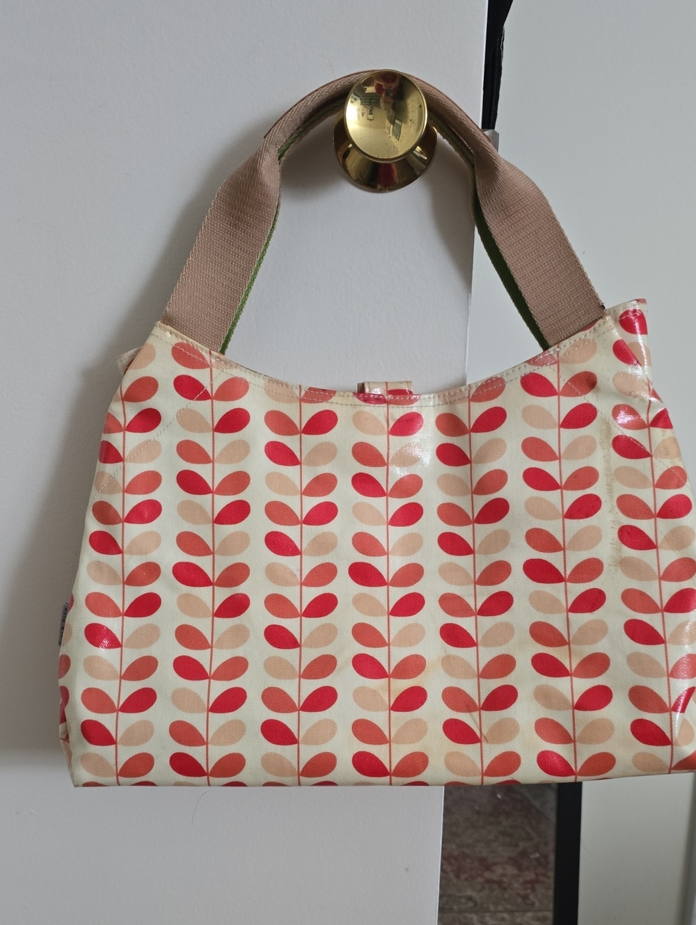 Orla Kiely Women’s Cream & Red Patterned Tote Bag